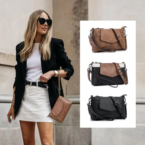 Borsa a Tracolla Minimalista Vintage in Pelle PU per Donna Tasche Multiple Piccola Pochette a Spalla Con Tracolla Rimovibile
