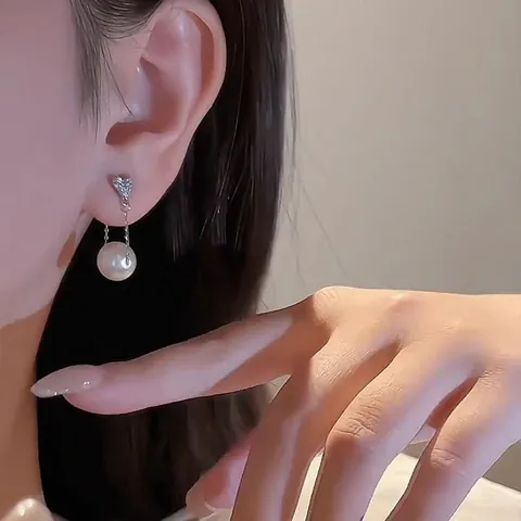 Orecchini Pendenti Lunghi con Fiocco e Nappa in Stile Francese Con Perno in Argento Sterling 925 Zirconia Strass Gioielli Donna