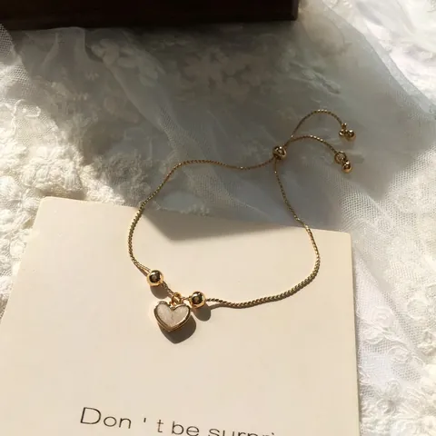 Collana Con Pendente a Cuore in Acciaio Inossidabile Placcato Oro e Bracciale in Zircone Quadrato Gioielli Minimalisti Per Donna