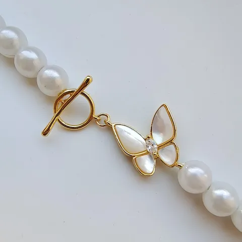 Butterfly Toggle Clasp Mother of Pearl Zirconia Jewelry Findings Gold Silver Plated Pearl Necklace Bracelet Connector DIY