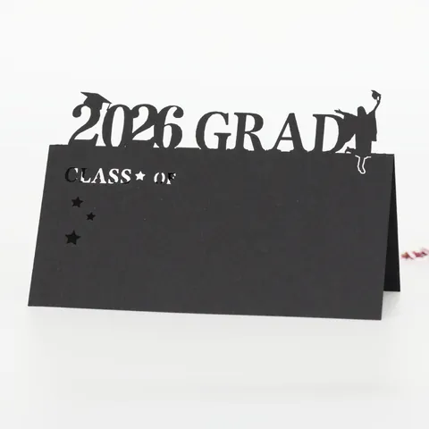 Laser Cut Graduation Place Cards 2025 2026 Class Of Mortarboard Silhouette Table Name Cards Graduation Party Decor