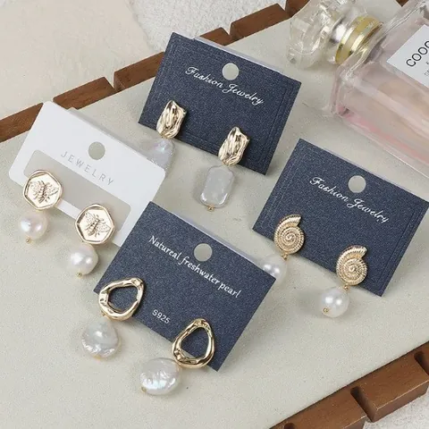 Pendientes De Perlas De Agua Dulce Barrocas Con Poste De Plata 925 Joyas Estilo Retro Francés Para Mujeres Elegantes