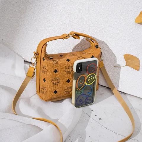 Vintage PU Leder Kleine Quadratische Tasche Für Damen Buchstaben Druck Monogramm Umhängetasche Modisch Lässig Griff Reißverschluss Tasche