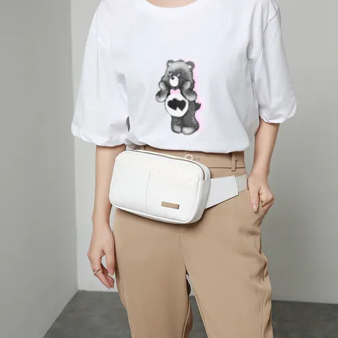 Damen Gesteppte PU Leder Gürteltasche Klein Rauten Fanny Pack Casual Doppellagige Brusttasche Mit Verstellbarem Riemen Gold Reißverschluss
