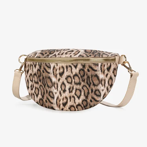 Mode Luipaardprint Dames Heuptas Kunstleer Crossbody Borsttas Met Verstelbare Riem Casual Reizen Taille Tas