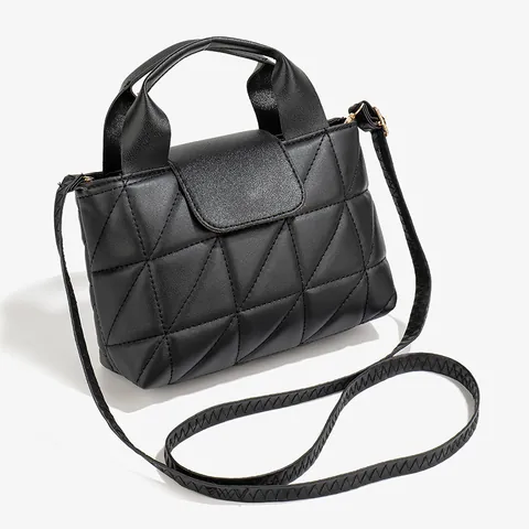 Dames Mini Handtas PU Leer Casual Driehoekige Doorstikking Schouder Crossbody Tas Mode Mobiele Telefoon Tas Veelzijdige Tas