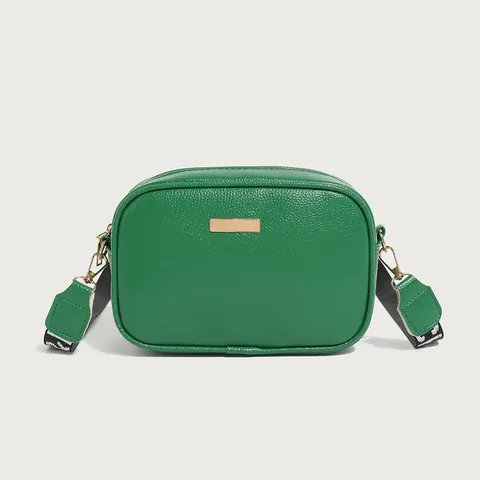 Women Litchi Pattern Crossbody Bag Minimalist Small Square Camera Bag With Letter Print Wide Strap Casual Shoulder Bag