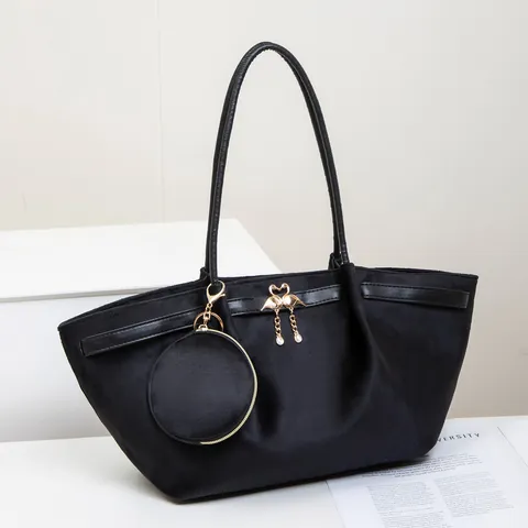 Vintage Women Suede Fabric Tote Bag Large Capacity Shoulder Bag And Circular Coin Purse Magnetic Buckle Fashion Handbag