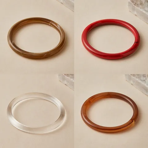 Modern Minimalist Acrylic Resin Round Bangle Bracelet For Women Candy Color Marble Texture Fashion Jewelry Vacation Gift