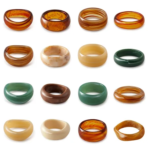 Retro Chunky Acrylic Resin Bangle For Women Wide Flat Round Geometric Marble Tortoiseshell Pattern Fashion Bangle Bracelet