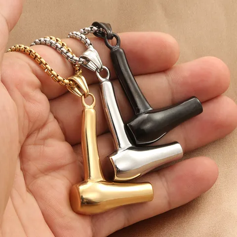 Punk Retro Edelstahl Haartrockner Anhänger Halskette Für Herren Damen Poliert Personalisierte Friseur Geschenk Schmuck