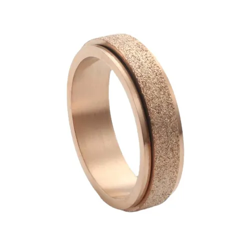 Vintage Stainless Steel Spinner Ring For Men Women Frosted Sandblasted Rotatable Anxiety Relief Band Ring Minimalist Punk Jewelry