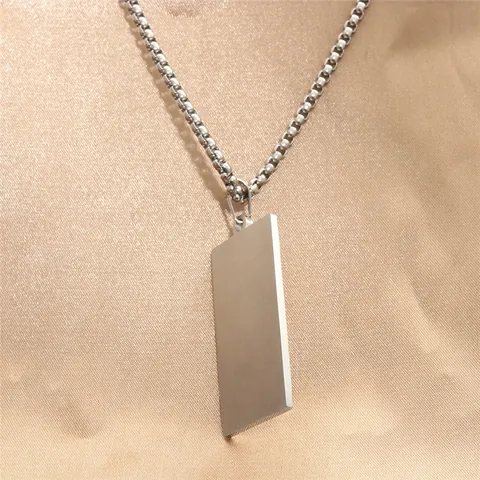 Punk Stainless Steel Rainbow Cross Rectangular Tag Pendant Necklace For Men LGBTQ Pride Vintage Box Curb Chain Jewelry