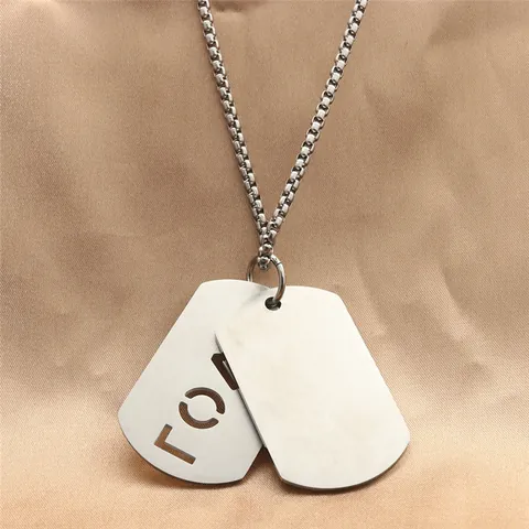Edelstahl Mehrlagige Erkennungsmarke Halskette Regenbogen Pride LOVE Ausgeschnittener Anhänger Punk Vintage Schmuck Für Herren Damen