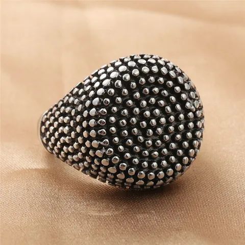 Vintage Punk 316L Titanium Staal Kralen Ring Voor Mannen Gepersonaliseerde Sterrenhemel Punt Band Roestvrij Staal Sieraden