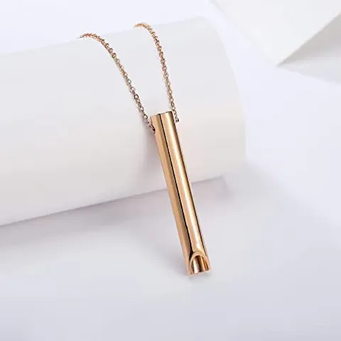 Mindfulness Breathing Whistle Necklace For Anxiety Stress Relief Stainless Steel Meditation Pendant For Men Women Jewelry Gift