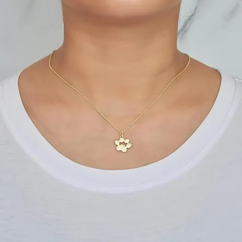 Minimalistische Edelstahl Pfotenabdruck Anhänger Halskette Herz Hohl Katze Hund Fußabdruck Tierliebhaber Schmuck Geschenk Für Damen