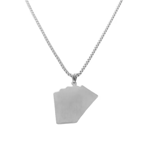 Vintage Stainless Steel Poker Royal Flush Pendant Necklace Men Punk Hip Hop Spade Poker Cards Box Chain Jewelry Gift