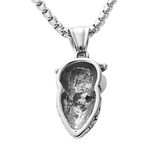 Vintage Punk Edelstahl Eule Anhänger Halskette Für Herren Gothisch Tier Vogel Schmuck Silber Farbe Eule Anhänger Halskette