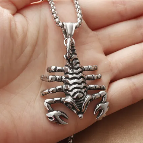 Roestvrij Staal Schorpioen Hanger Halsketting Voor Mannen Punk Gothic Retro Dier Hanger Hip Hop Streetwear Heren Sieraden