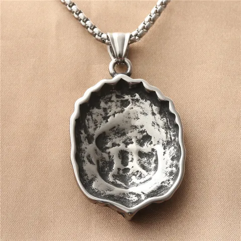 Vintage Stainless Steel Indian Chief Head Pendant Necklace For Men Silver Retro Ethnic Feather Headdress Jewelry Gift