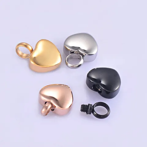 Stainless Steel Heart Urn Necklace For Ashes Memorial Cremation Jewelry Heart Pendant Necklace For Women Men Gift