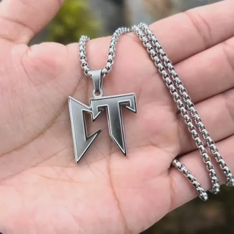Roestvrij Staal Artistiek Letter Hanger Ketting Minimalistisch Zilver Box Ketting Voor Mannen Vrouwen Punk Hip Hop Sieraden