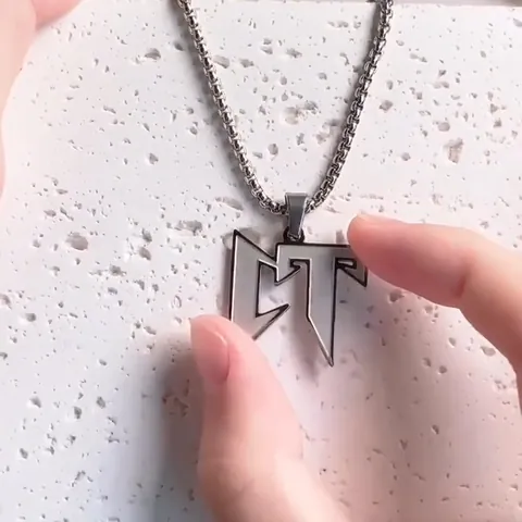 Roestvrij Staal Artistiek Letter Hanger Ketting Minimalistisch Zilver Box Ketting Voor Mannen Vrouwen Punk Hip Hop Sieraden