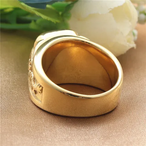 Vintage Men Punk Stainless Steel Ring Square Zirconia Gemstone Dragon Engraved Signet Ring Hip Hop Jewelry