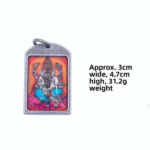 Collar con Colgante Thangka de Ganesha de Acero Inoxidable Vintage Joyas Religiosas Étnicas Retro para Hombres Mujeres