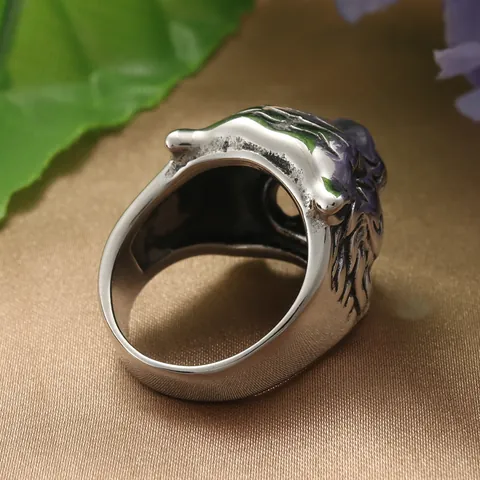 Vintage Punk Tiger Head Ring For Men 316 Titanium Steel Stainless Steel Animal Statement Finger Ring Hypoallergenic Polished Jewelry Gift