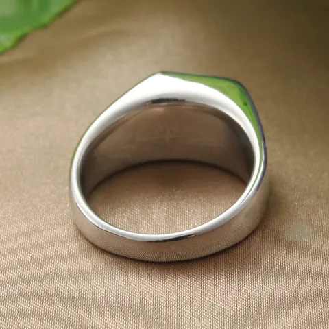 Vintage Punk Stainless Steel Cross Ring For Men Square Zirconia Inlaid Religious Band Ring Gold Silver Plated Jewelry Gift