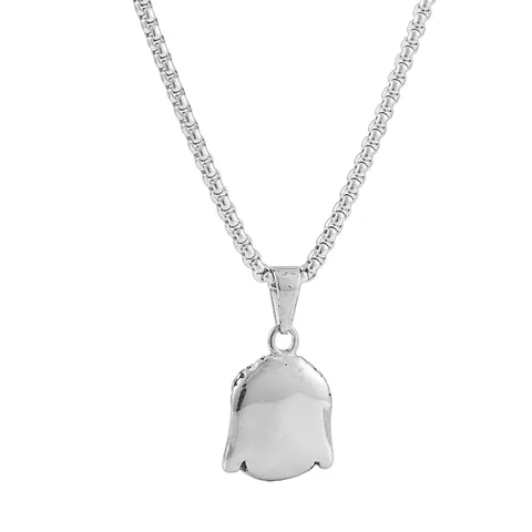 Retro Stainless Steel Buddha Head Pendant Necklace For Men Women Punk Religious Jewelry Polished Box Chain Buddha Charm Necklace