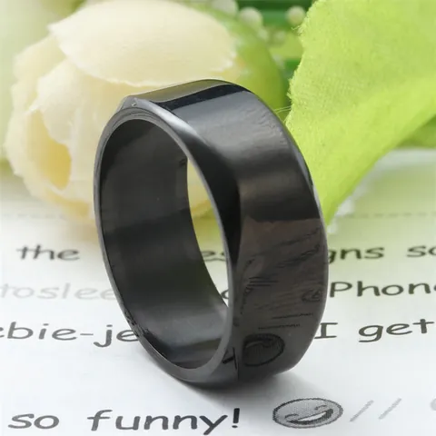 Bague Anneau en Acier Inoxydable Minimaliste Pour Hommes Femmes Acier au Titane 316 Poli Punk Vintage Bijoux Argent Noir