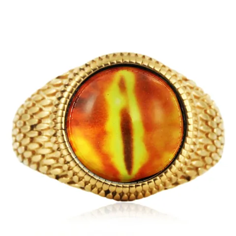 Punk Vintage 316 Stainless Steel Evil Eye Ring For Men Dragon Eye Scales Texture Gothic Retro Jewelry Finger Ring Gift