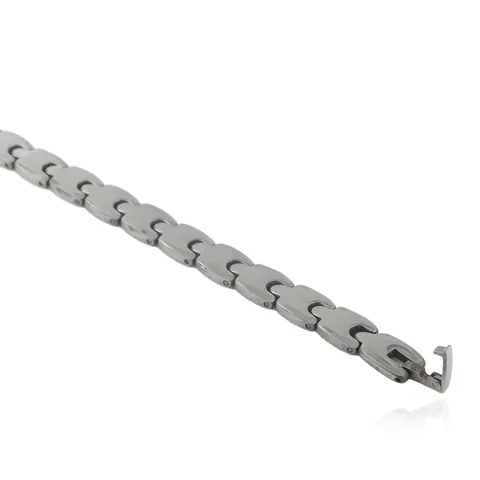 Klassieke Wolfraamstaal Magnetische Armband Voor Mannen Vrouwen Zilvergrijs Industriële Schakelketting Mode Sieraden