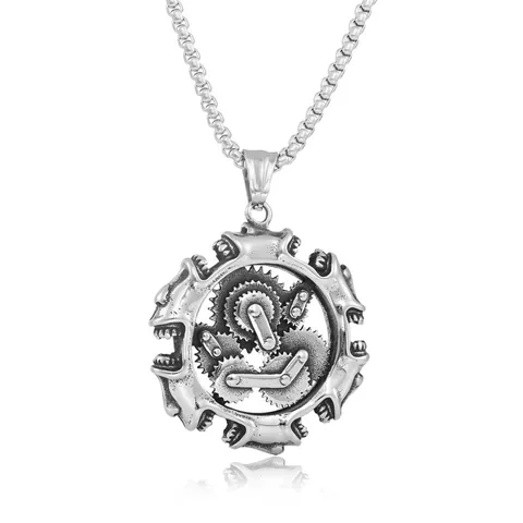 Vintage Steampunk Tandwiel Hanger Halsketting Roestvrij Staal Industrieel Punk Gotisch Sieraden Voor Heren Vrouwen