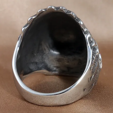 Vintage Titanium Steel Indian Chief Skull Ring For Men Punk Rock Stainless Steel Biker Ring Tribal Retro Jewelry Finger Band