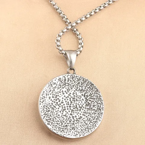 Gothic Stainless Steel Skull Tree Of Life Pendant Necklace For Men Women Punk Vintage Red Zirconia Eye Round Medallion Jewelry Gift