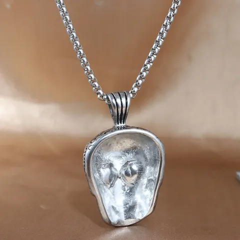 Collar con Colgante de Cruz y Calavera de Acero Inoxidable Vintage Gótico Punk Ojo de Zirconia Negra Joyería para Hombres y Mujeres