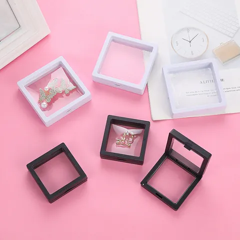 Velvet Jewelry Storage Box 3D Floating Display Case Jewelry Organizer Box For Ring Earring Necklace Packaging Gift Box
