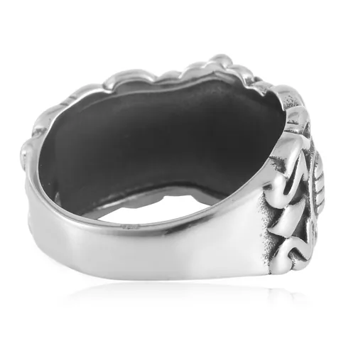 Anillo de Banda de Acero Inoxidable Cruz de Malta Vintage para Hombre Mujer Joyería Punk Gótica Biker Oxidado Bicolor