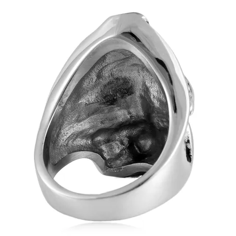 Retro Titanstahl Totenkopf Militärmütze Ring Herren Punk Gothic Adler Emblem Heavy Metal Fingerring Schmuck