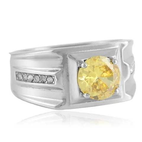 Anillo Vintage de Acero de Titanio con Gema Redonda Para Hombre Mujer Pavé de Zirconia Acero Inoxidable Punk Joyería de Moda