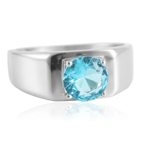 Vintage Titanium Steel Ring With Colorful Round Artificial Gemstone Punk Style Personality Jewelry For Women Daily Accessories