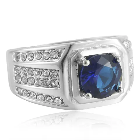 Bague Vintage en Acier Inoxydable pour Hommes Avec Zircone Colorée Ronde Pierre Précieuse Incrustée Style Punk Bague Large