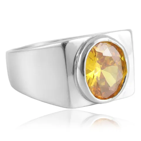 Bague en Acier Titane Vintage pour Femmes Hommes Style Chevalière Incrustée de Pierres Gemmes Punk Bijoux en Acier Inoxydable Cadeau