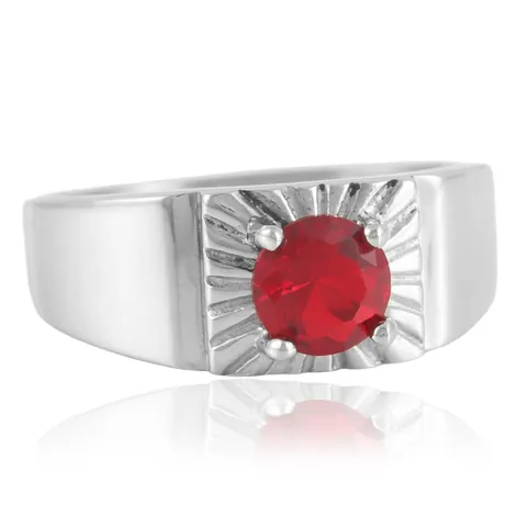 Anillo de Acero de Titanio Retro Punk para Mujer Hombre de Acero Inoxidable Geométrico Rectangular con Zirconia Joyería Regalo