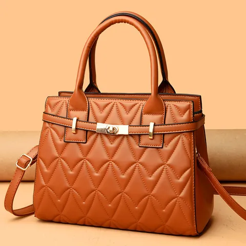 Damen Gesteppte Handtasche PU Leder Schultertasche Umhängetasche Mit Geldbörse Und Kartenhalter Gold Hardware Mode Pendler Tote