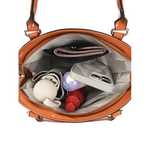 Elegante Damen Handtasche Krokodilmuster PU Leder Muschelform Vintage Umhängetasche Für Alltag Party Büro Mode